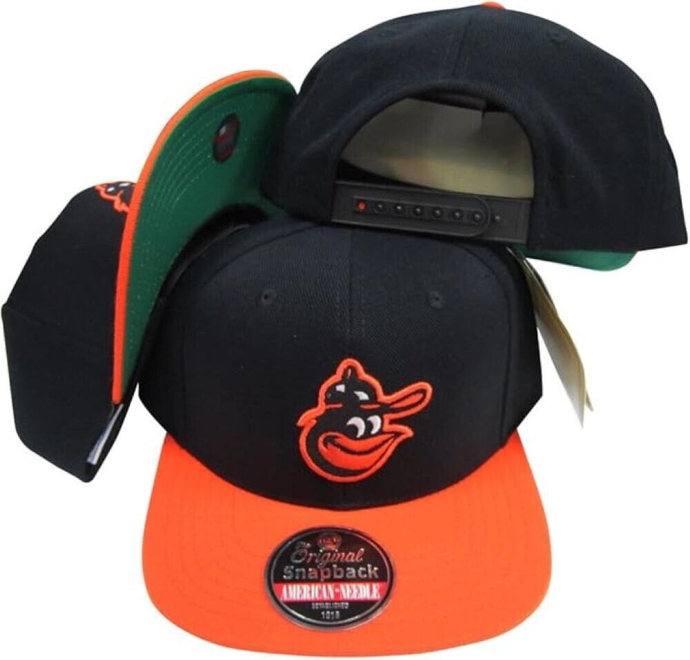 Vintage Baltimore Orioles American Needle Black/Orange Adjustable Snapback Hat